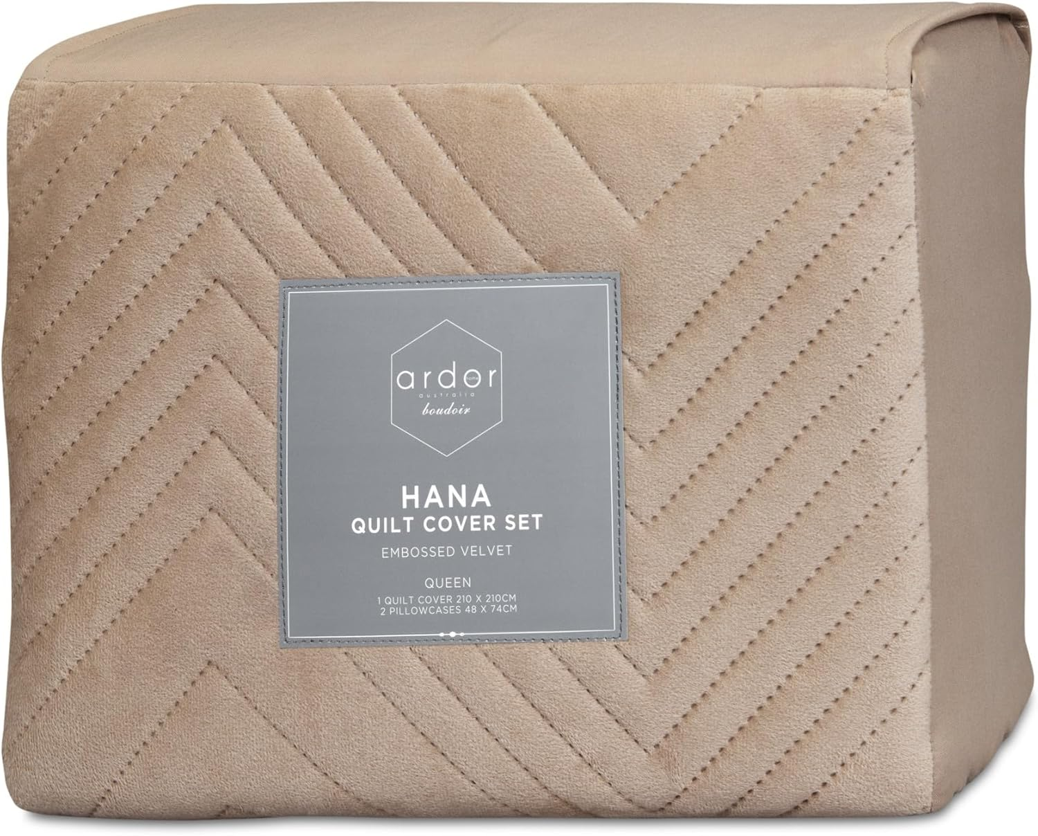 Hana Embossed Velvet Quilt Cover Set, Stormy Sea, Queen