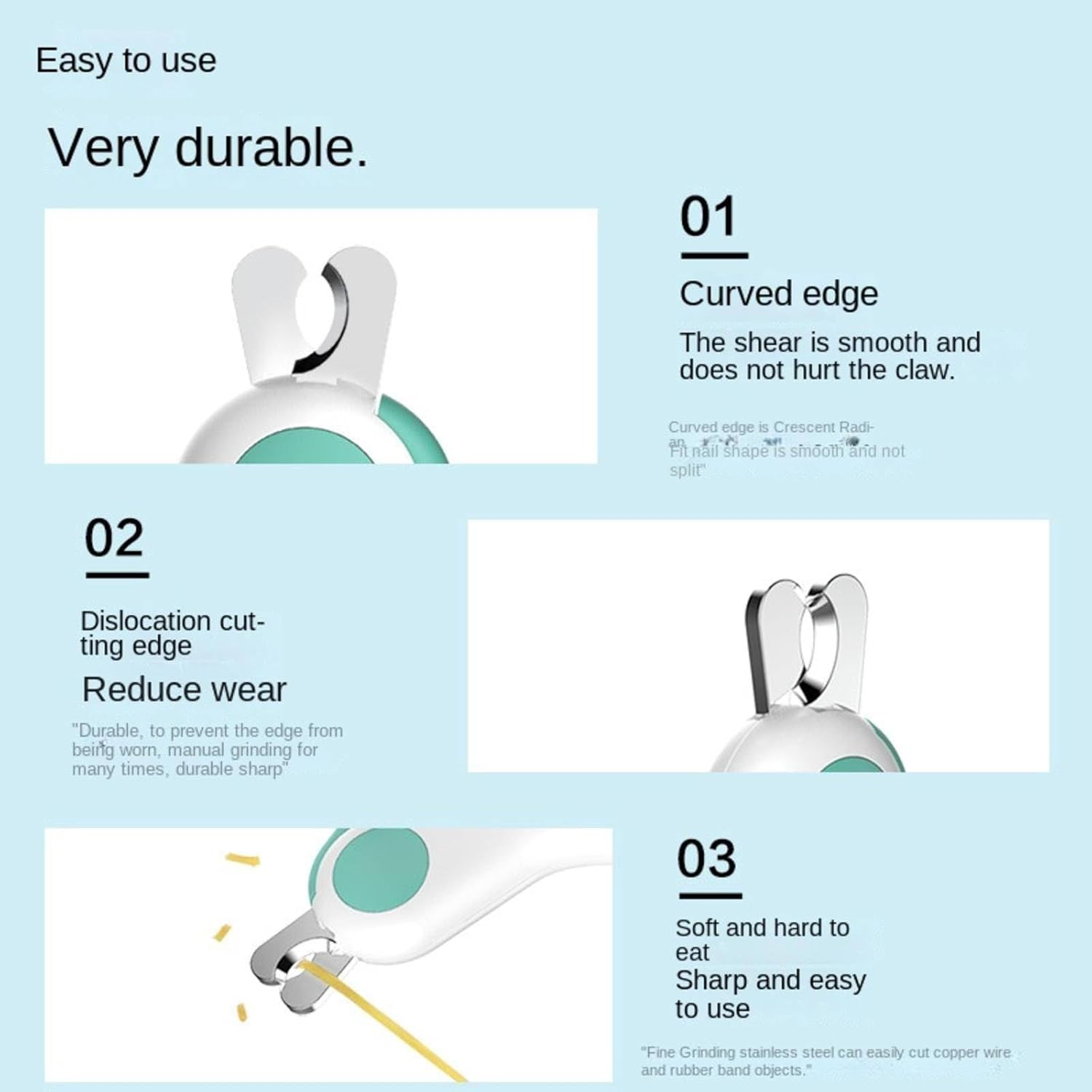 Dog Nail Clipper Professional Pet Grooming Trimmer Dog Nail Clippers for Large Dogs Cat Nail Clipper with Dog Nail File Safety Lock to Prevent over Cutting, 10.5X6.2X1.5Cm/293(J) - A1 image number 4