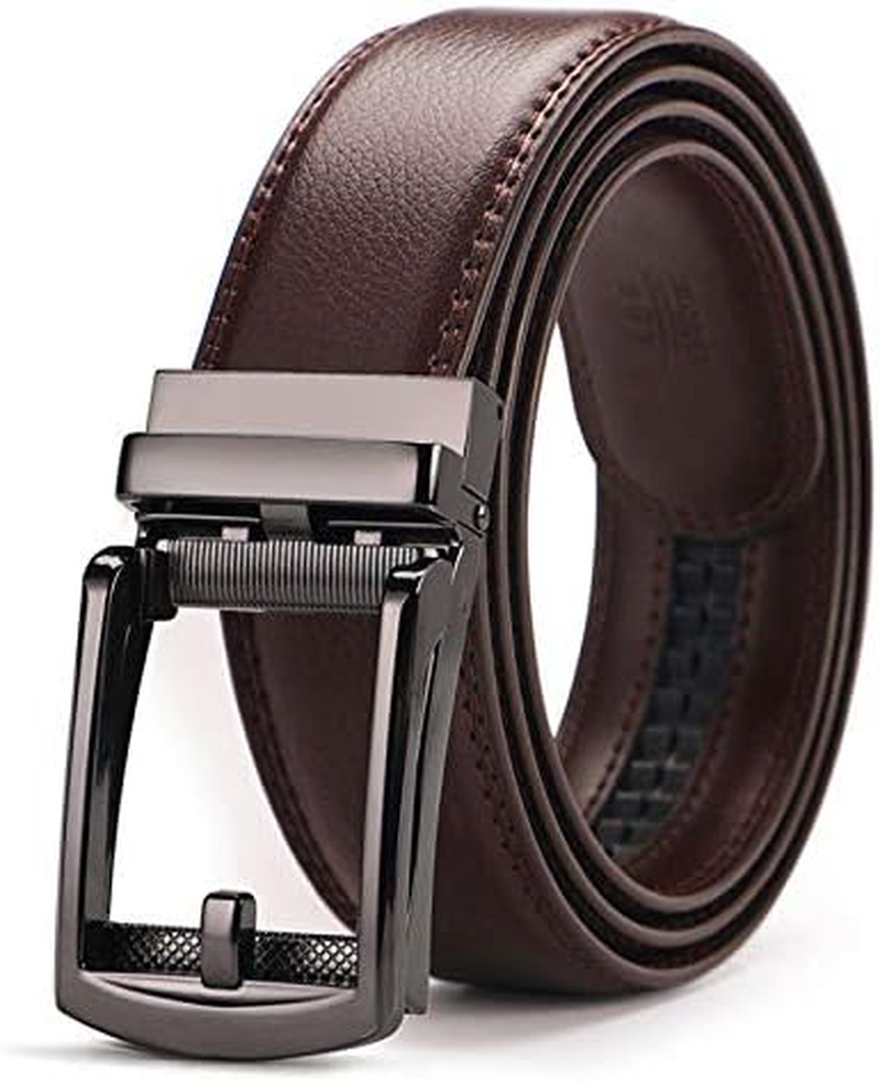 Ariv Hommey Men'S Genuine Leather Belt Adjustable Waistband and Cuttable Length | Steel Auto-Lock Buckle | Durable Everyday Use for Casual & Office