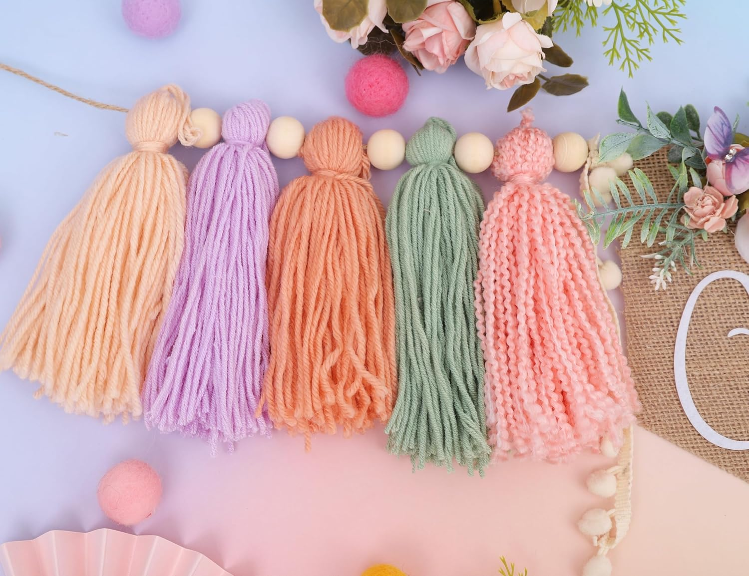 Wildflower 1St Birthday High Chair Banner - Bohemian Birthday Party Decoration, Flower Theme Party Tassel, Flower High Chair Wreath, Daisy Cake Crush Background