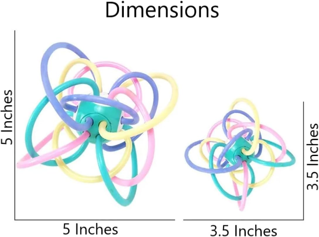 Sensory Teether Manhattan Ball Toy and Rattle Set, Multi-Colored, 2 Pack, 2 Sizes (5 Inch X 5 Inch and 3.5 Inch X 3.5 Inch) image number 1