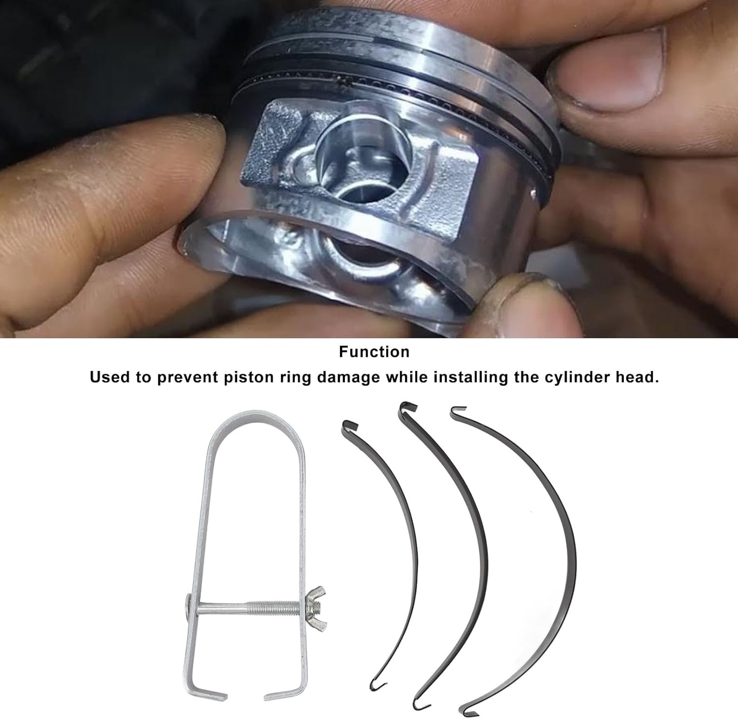 Piston Ring Compressor Tool Cylinder Installer Kit 50 to 85Mm Motorcycle Engine 4 Rings for Most Engine Sizes image number 6