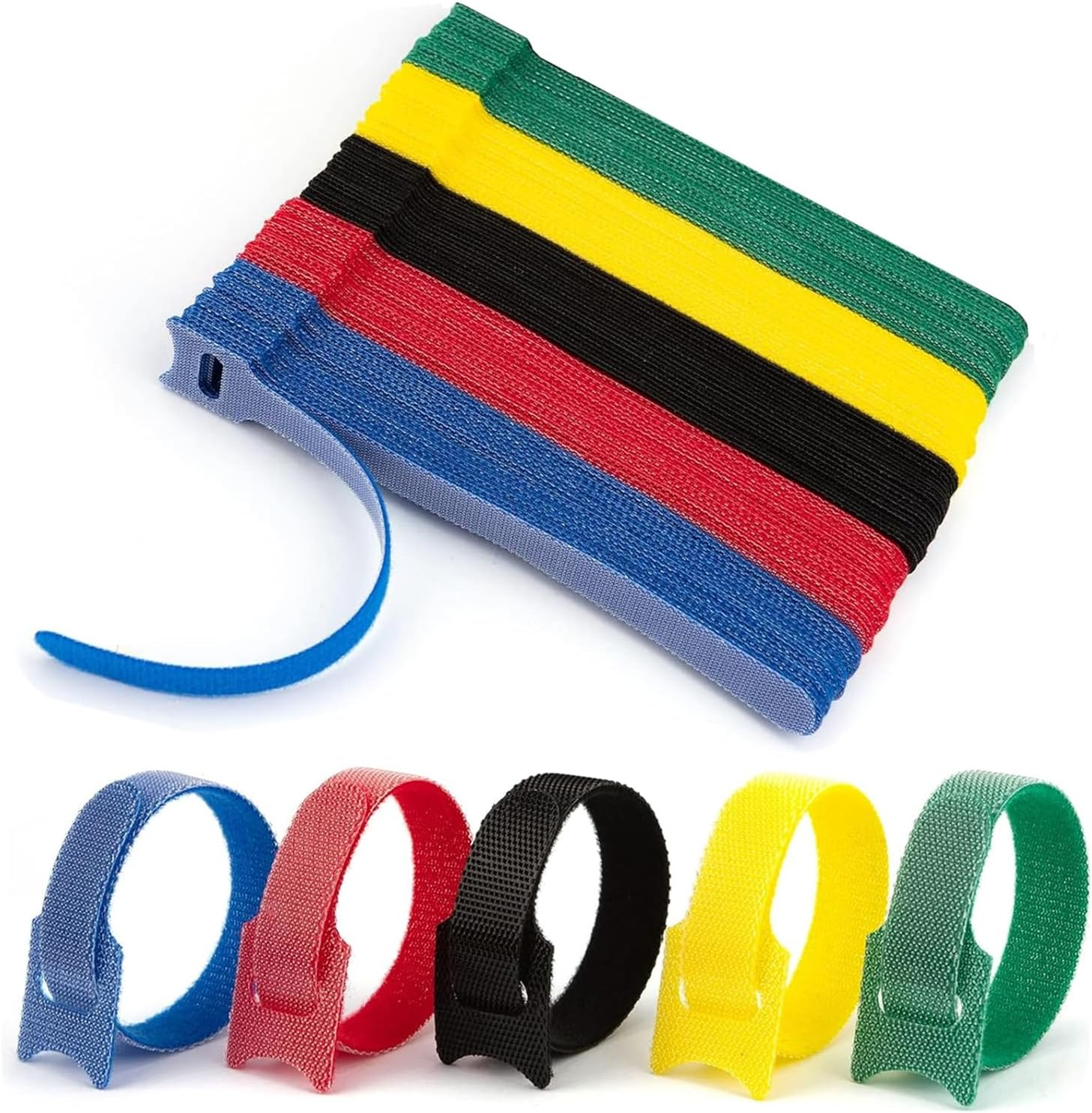 100 Pcs 6-Inch Reusable Cable Ties, Premium Quality Cable Management Straps for Electrical Cable & Wire Organizer (150Mm X 12Mm, Black)