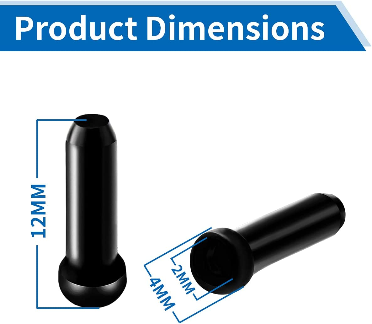MUQZI Cable End Crimps, Bike Cable End Caps Bicycle Brake Tips Shifter Cable Ends Cap for MTB and Road Bike
