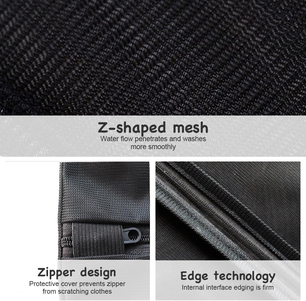 Chamgeco 4PCS Mesh Laundry Bags, Travel Storage Organize Bag for Delicates with Premium Zipper, Clothing Washing Bags for Laundry,Blouse, Bra,Hosiery,Stocking,Underwear,Lingerie (Set of 4 - Black) - Set Of 4 - Black image number 6