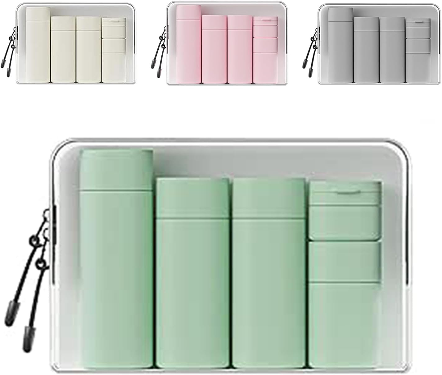 WADY 5 Pack Leak Proof Travel Bottles for Toiletries Set, Refillable TSA Approved Size Containers with Clear Bag for Shampoo, Conditioner, Lotion, Portable and Convenient (Pink)
