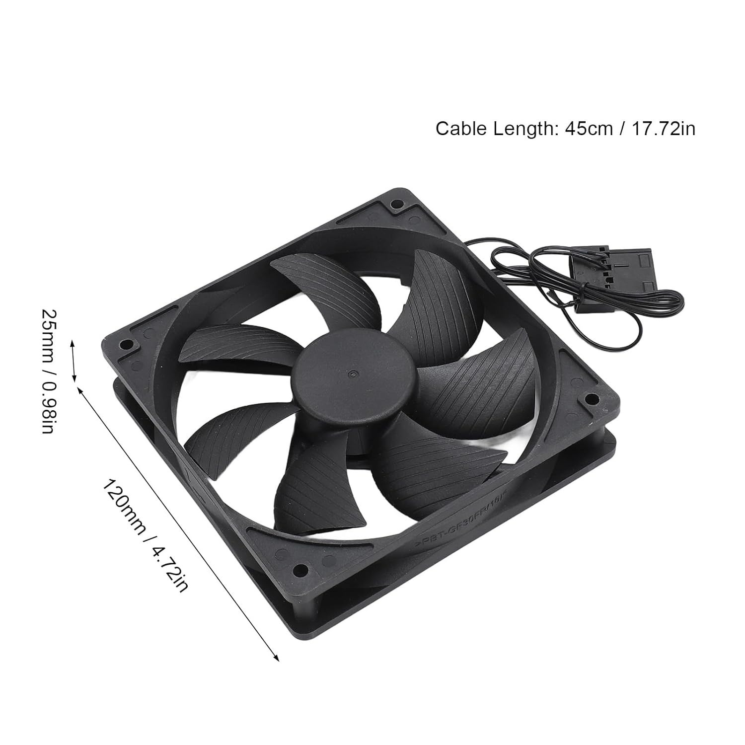Strong Quiet 12025 Fan, Computer Case Fans, 120X120X25Mm High Accuracy Dual Ball Bearing PC Exhaust Cooling Fan 3000RPM 2Pin Case Cooler Fan