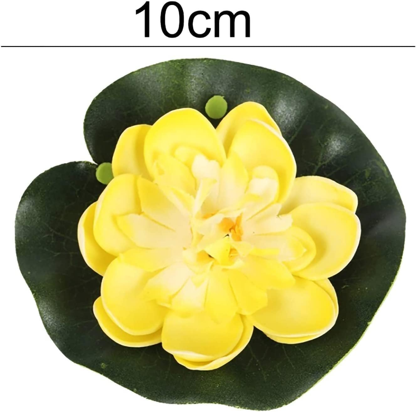 1 Pc White Artificial Floating Foam Lotus Flower with Water Lilys Pad Ornanments,Outdoor D&eacute;cor, Lifelikes Fake Lotus Flowers for Patio Pond Pool Fish Tank Aquarium Home Garden Wedding Party