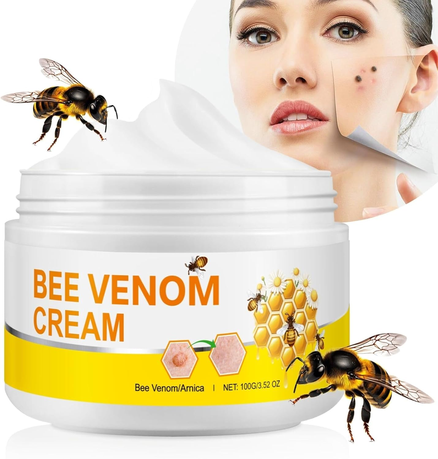 Bee Venom Cream, Natural Bee Venom Repair Cream,2025 New Bee Venom Skin Cream, Professional Gentle Bee Venom Gel for All Skin Types 100G(1Pack)