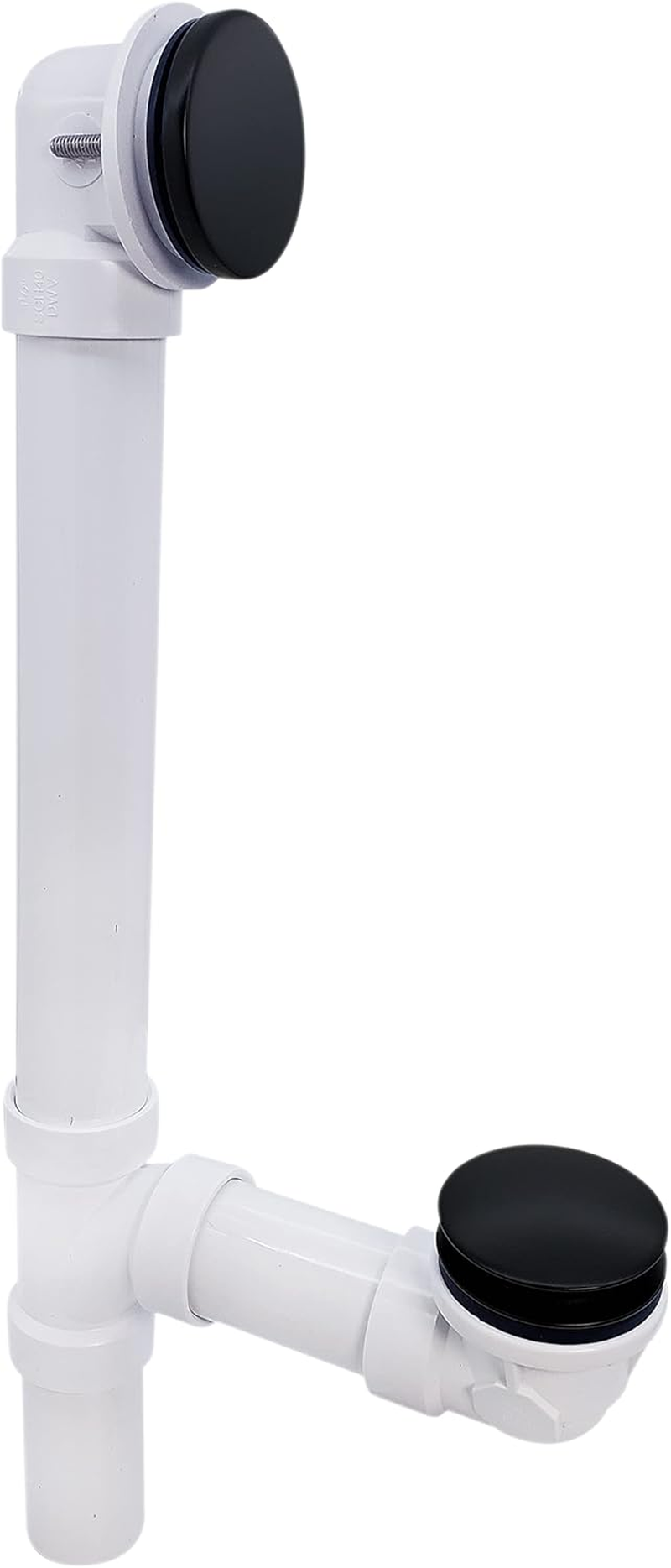 Westbrass 493244H-62 PVC Waste/Overflow Tip-Toe Bath Drain, Matte Black