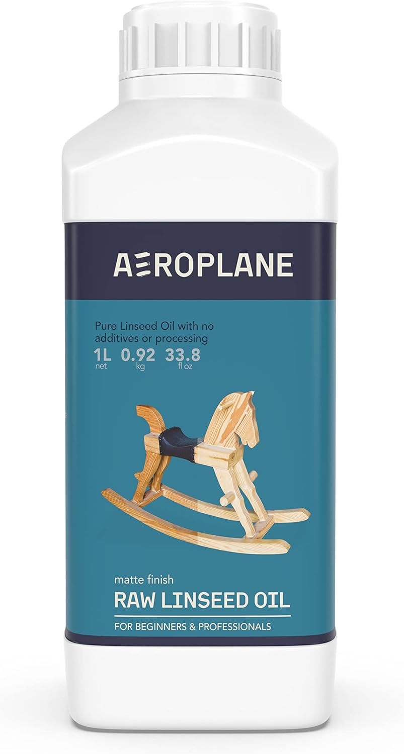 AEROPLANE Brand - Raw Linseed Oil - Used for Wood Finishing & Restoration, Sports Equipment, Wall Base Coat & Putty, Tools & Hardware - Natural Wood Varnish, Amber image number 3