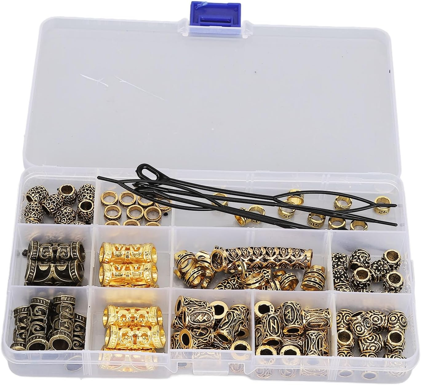 Hair Jewelry Rings, Dreadlocks Bead Decoration, 110 Pcs Adjustable Braids Rings Cuffs Jewelry, Alloy, for Hair Braiding Jewelry Coils, Wedding, Parties, Film Exhibitions image number 1