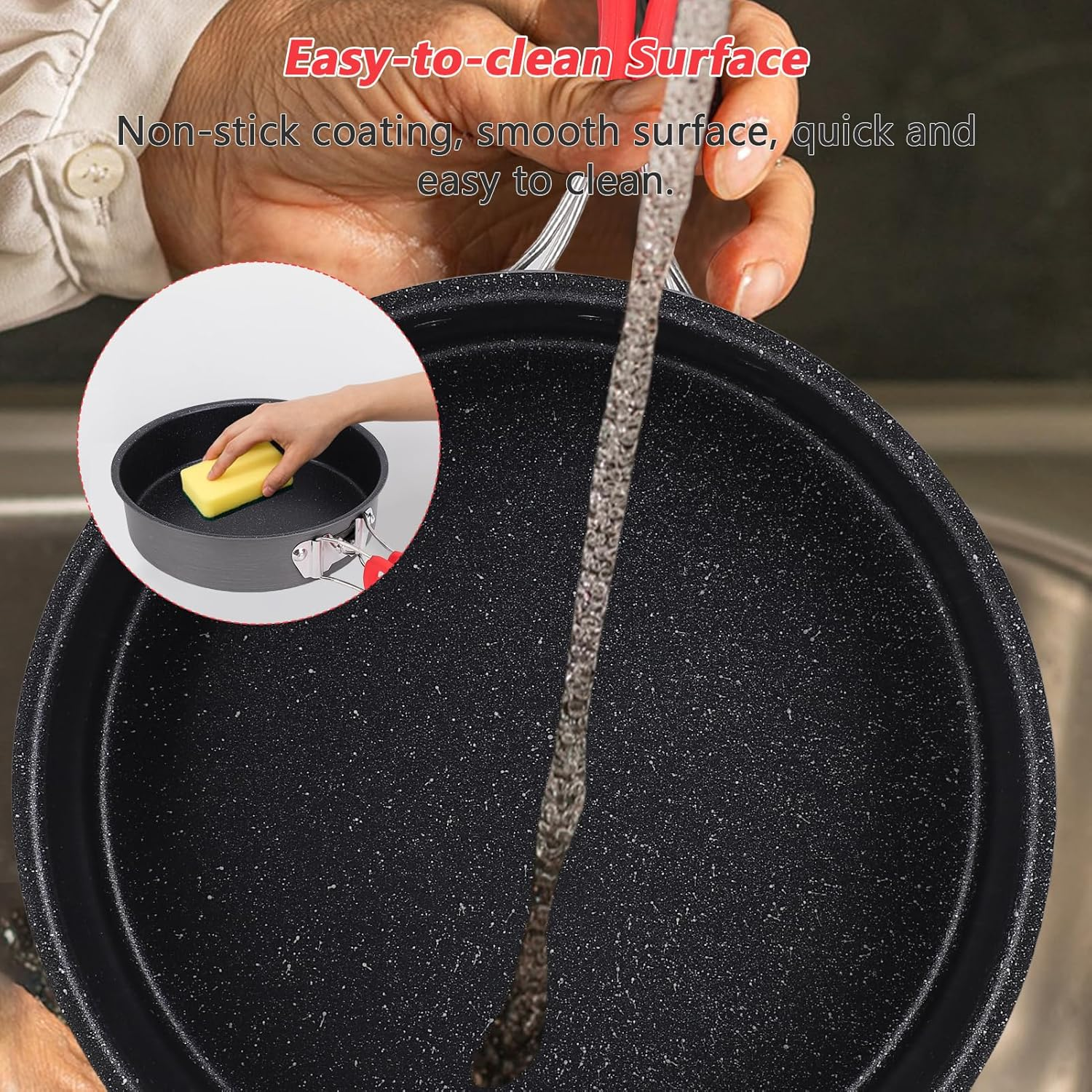 Camping Frying Pan 8Inch Non-Stick Fry Pan Quick Heating Omelet Maker Lightweight Foldable Handle with Thickened Bottom for Gas Ceramic Electric Induction Outdoor Cooking Hiking image number 5