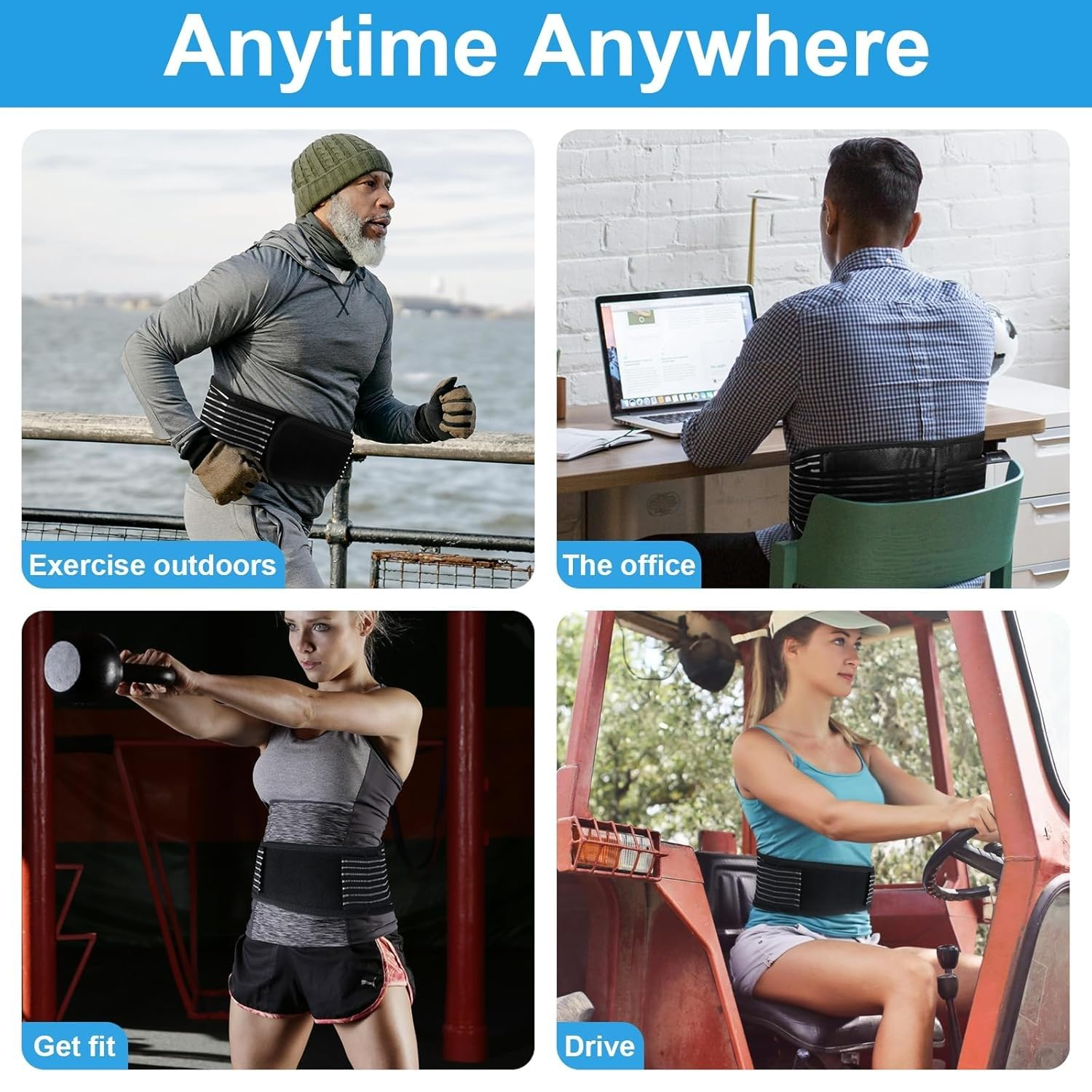 Back Braces for Lower Back Pain Relief,Backache, Slipped Disc, Hernia, Spinal Stenosis, for Men Women Working Out Lumbar Support Belt (XL). image number 3