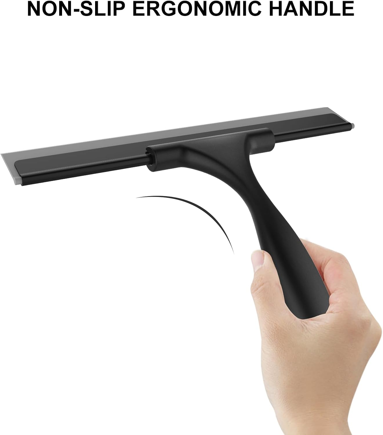 Setsail Squeegee for Shower Glass Door Stainless Steel Shower Squeegee for Glass Doors All-Purpose Window Squeegee for Tile Shower Walls, Sink, Mirror, Bathroom, Car Window Cleaning 10 Inches image number 3