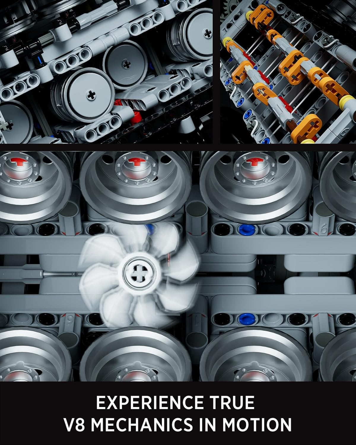 Nifeliz V8 Engine Building Set, Exclusive Advanced Collector'S Engine Model, Physical Science Experiment Toy for Adults, Home or Office D&eacute;cor (2725 PCS, NF10287) image number 4