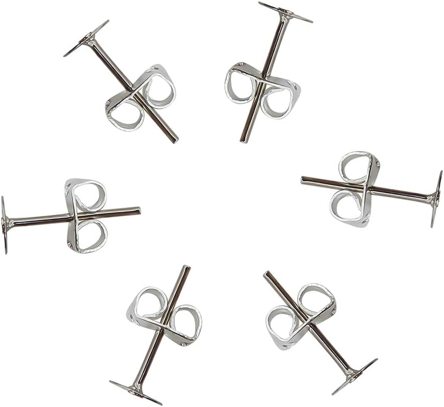Sagasave 200Pcs 3Mm Stainless Steel Earrings Posts Flat Pad with Butterfly Earring Backs for Earring Making Findings image number 4
