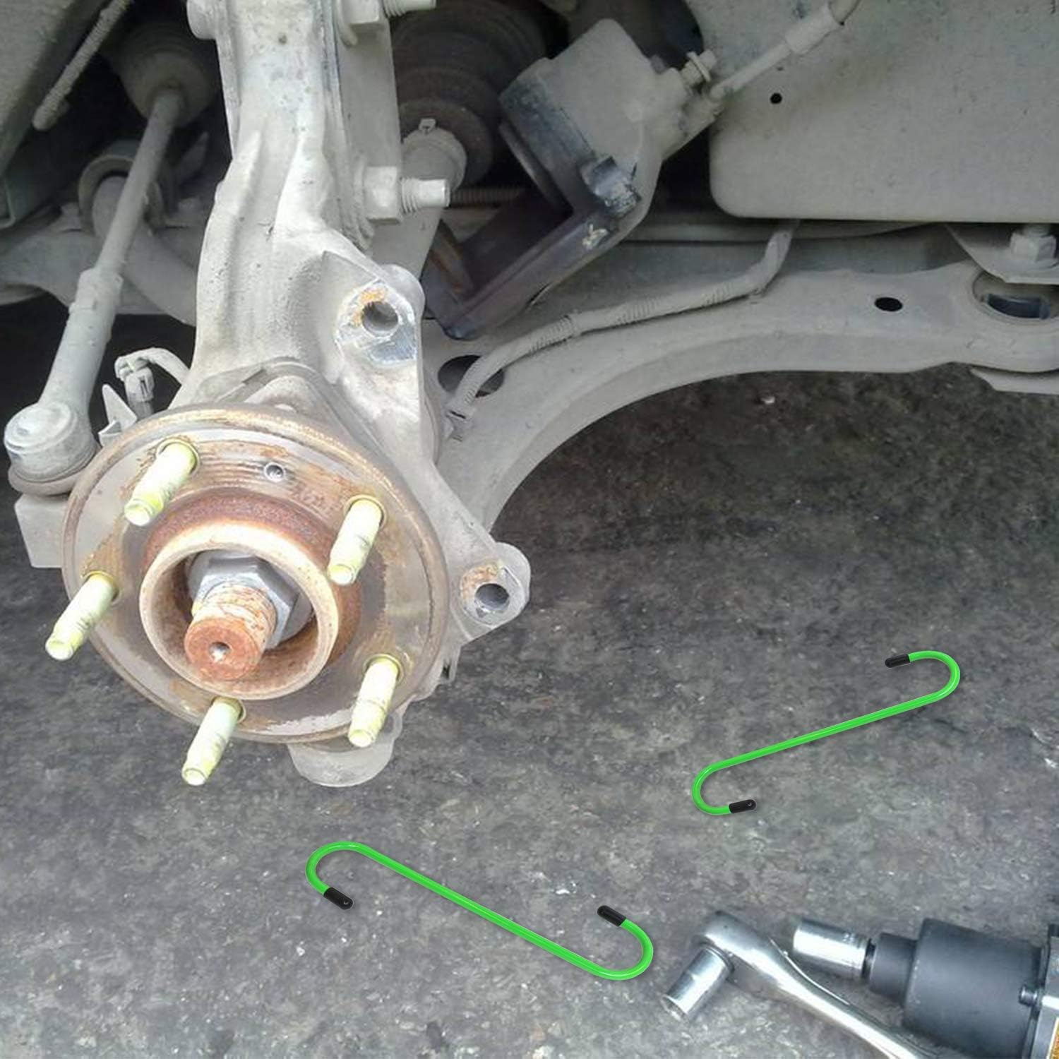 ITEQ Automotive Color Coated Brake Caliper Hanger Hooks with Rubber Tips Set of 2 (Green) image number 4