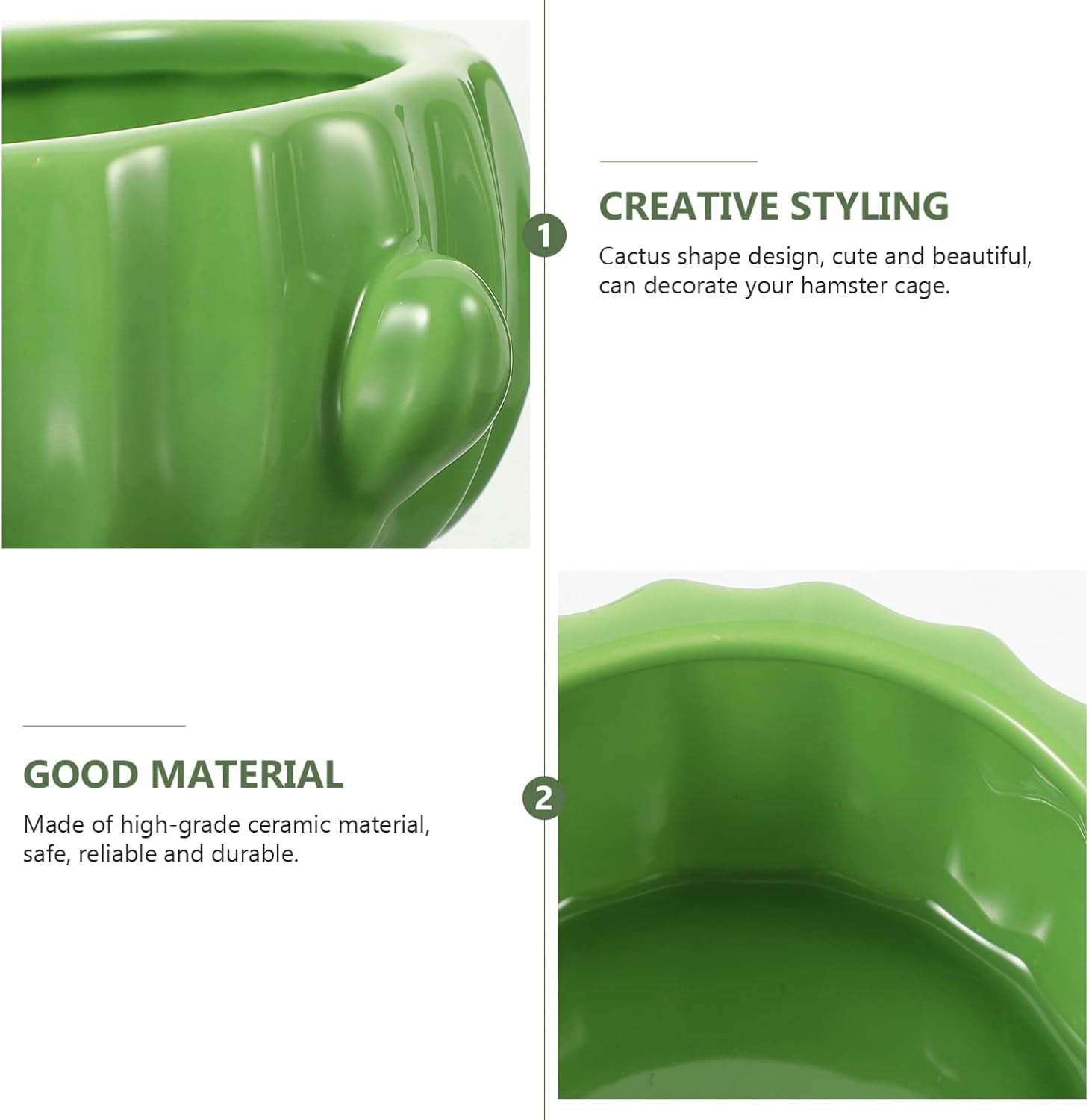 Mipcase Small Animal Bowl Guinea Pig Food Bowl Easy to Clean Safe for Hamsters and Chinchillas image number 1