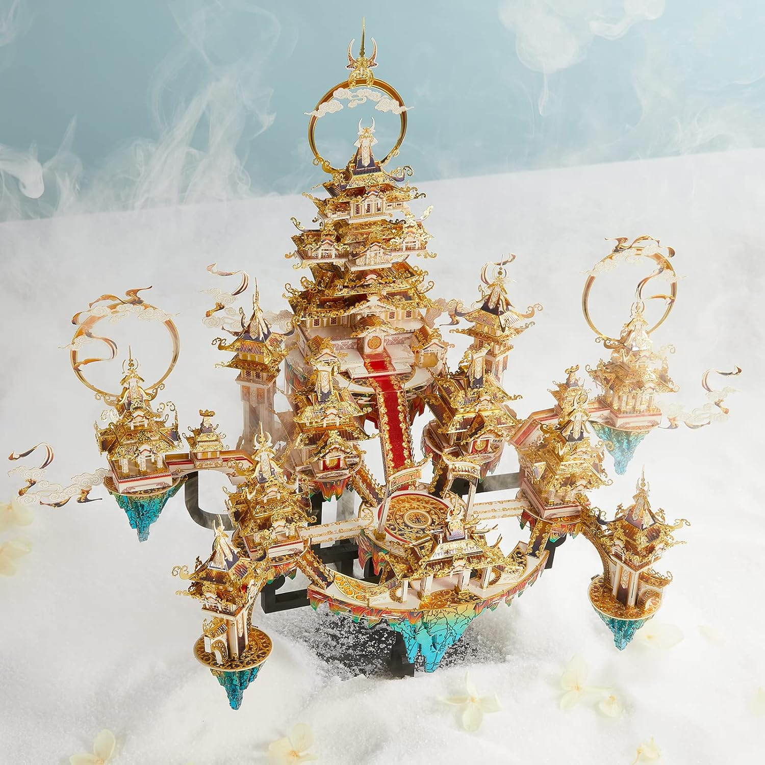 Piececool 3D Metal Asian Puzzles Model Kits- LINGXIAO Palace Metal Building Kits for Adults, Brain Teaser Puzzle DIY Handcraft Best Gifts for Man Woman Family - Xanadu image number 6