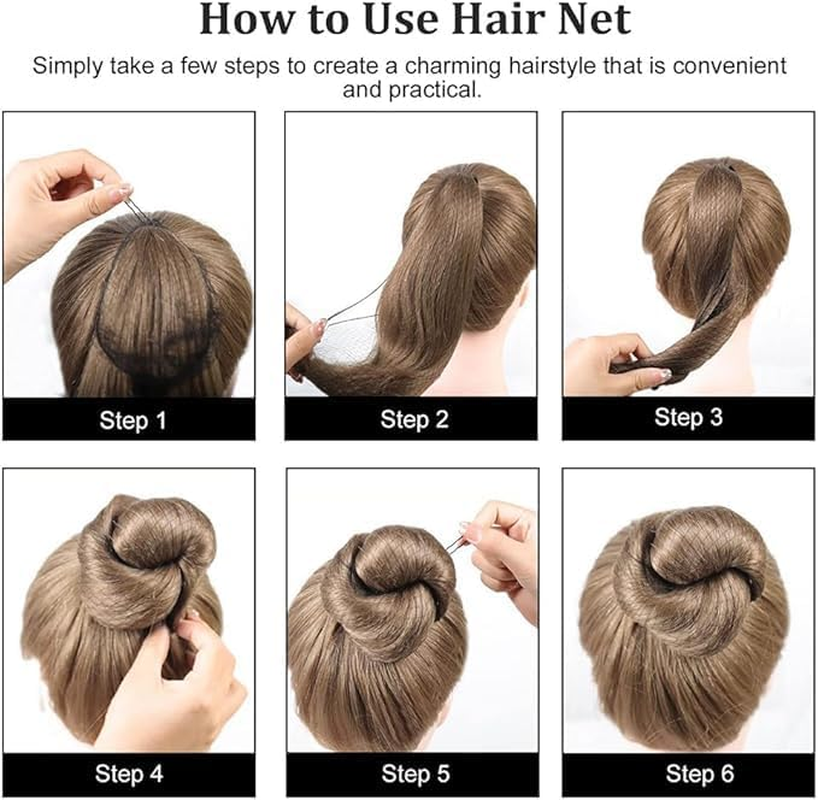 Hair Bun Maker Set, Includes 20 Invisible Hair Nets, 4 Dark Brown Hair Donut Bun Making Kit, 5 Hair Elastics, 20 Hair Clips, 4 Ponytail Hair Tools and 2 Foam Sponge Buns image number 3