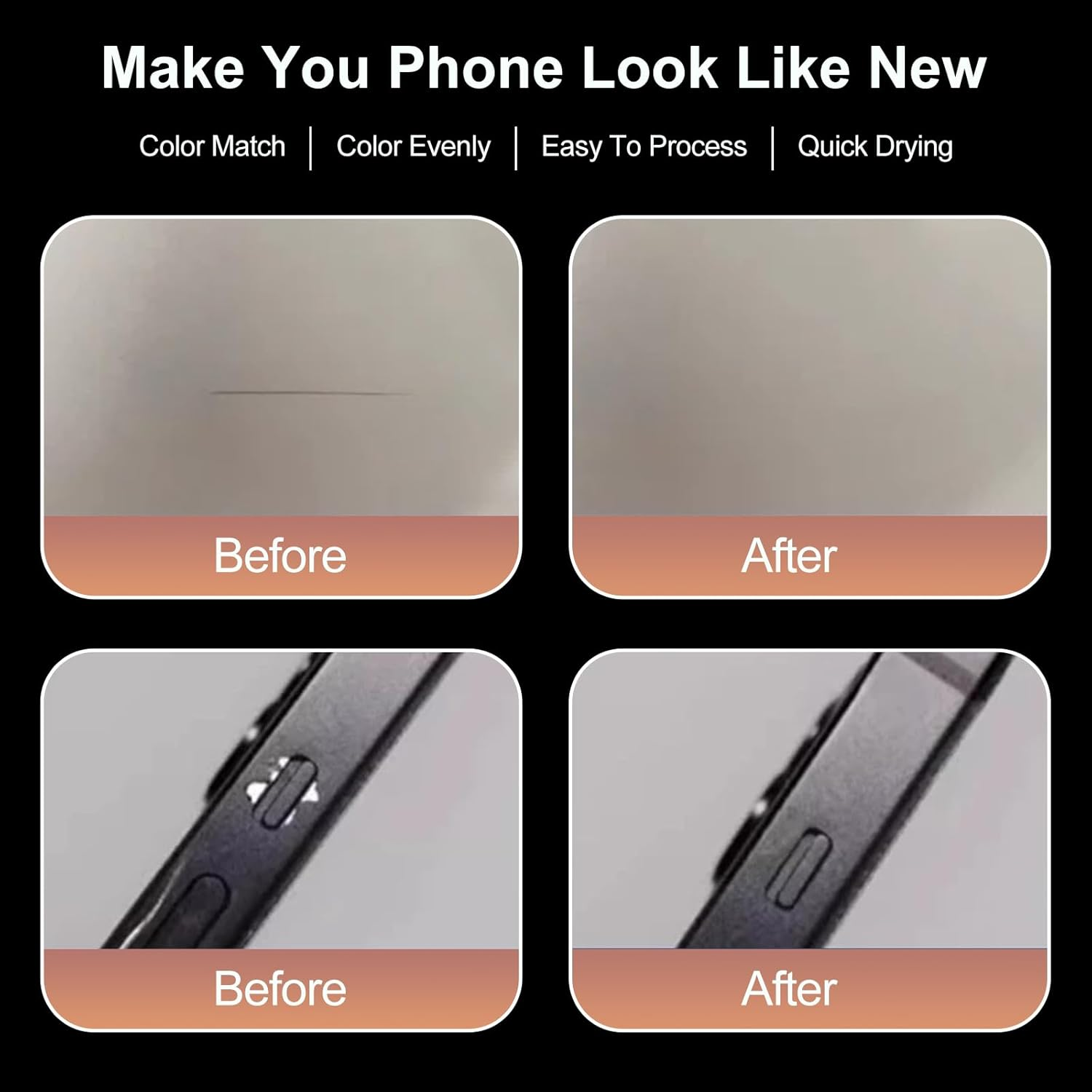 Natural Titanium Touch up Paint for Iphone 16 Pro/16 Pro Max, Phone Side Paint Scratch Repair, Quick & Easy Solution to Repair, Scratch Remover Pen with 1PC Replacement Pen Nib image number 6