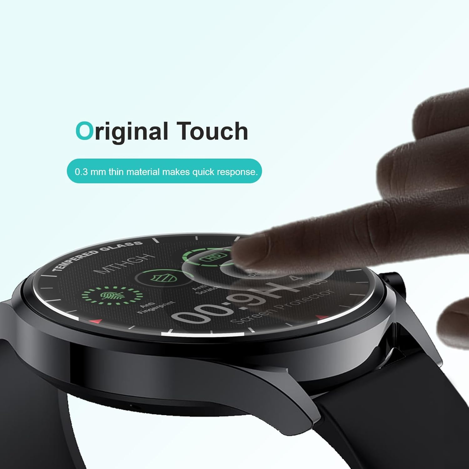 MTHGH 46Mm(1.81Inch) Diameter Screen Protector,(4 Pack) 9H Hardness Tempered Glass Screen Protector for Universal round Watch with Anti-Scratch,Anti-Explosion,Bubble-Free,High-Definition image number 2