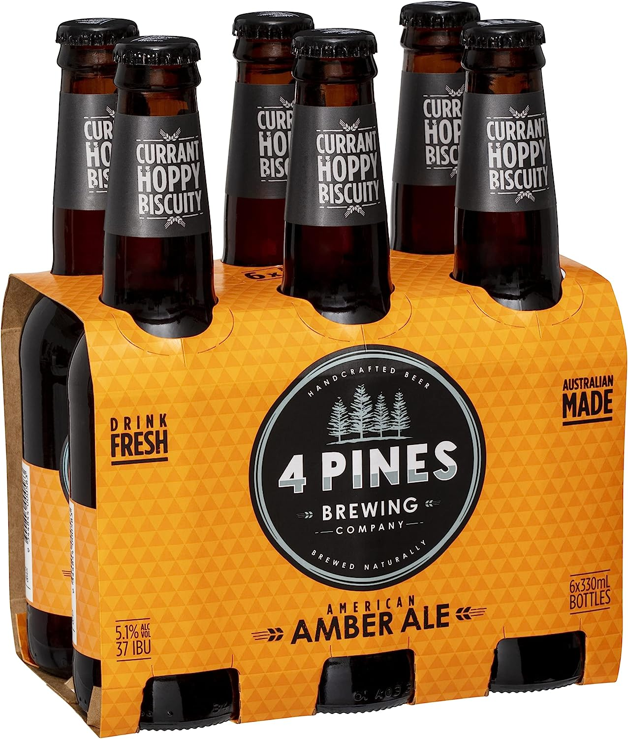 4 Pines American Amber Ale, Dark Ale, Currant & Hoppy, 5.1% ABV, 330Ml (Case of 24 Beer Bottles) image number 3