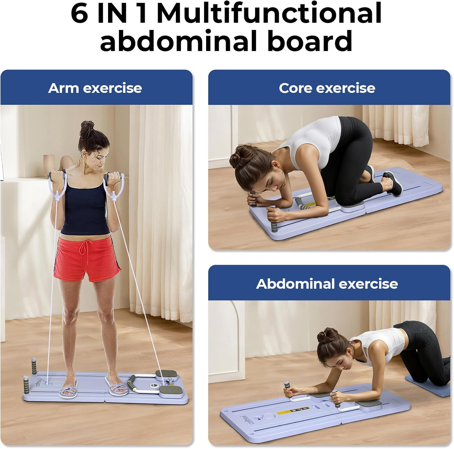 Centra Pilates Board Reformer Set,Multifunctional Abdominal Board,Foldable Ab Core Exercise Board with Automatic Rebound,Pilates Equipment with Timer,Full Body Workout for Hone Use image number 5