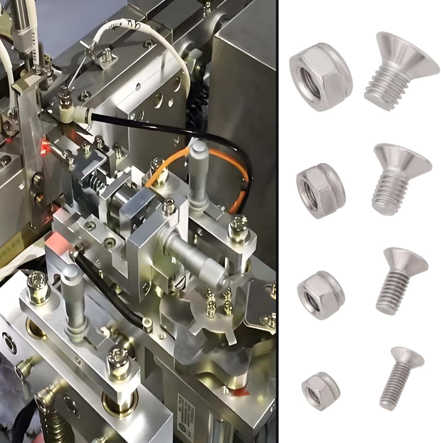 SG Store 16Pcs Countersunk Bolt and Nut Kit M3/M4/M5/M6X10Mm for Wood Drywall and Furniture Home DIY Repair Bolt+Nut+Flat Washer Silver image number 5