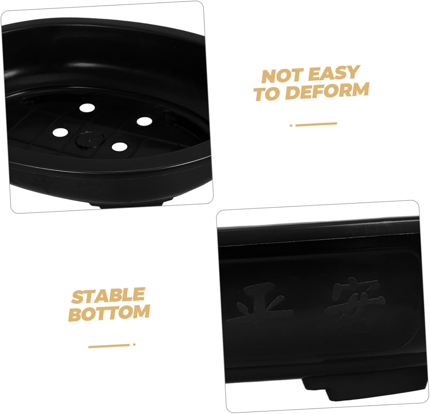 Outanaya 4Pcs Oval Flowerpots Drainage Design for Herbs and Plants for Gardening image number 5