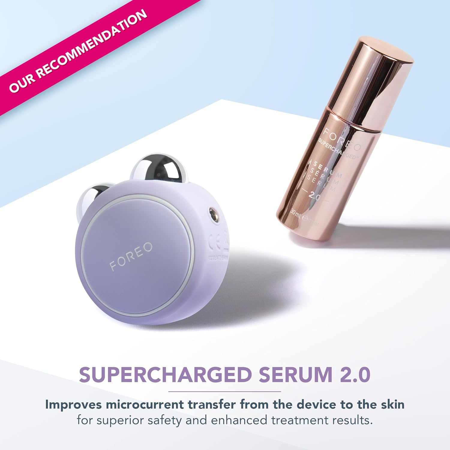 FOREO BEAR Mini Microcurrent Facial Device | 3 Microcurrent Intensities | Anti-Shock System | 90 Uses/Usb Charge | App-Connected | 2-Year Warranty | Lavander image number 6