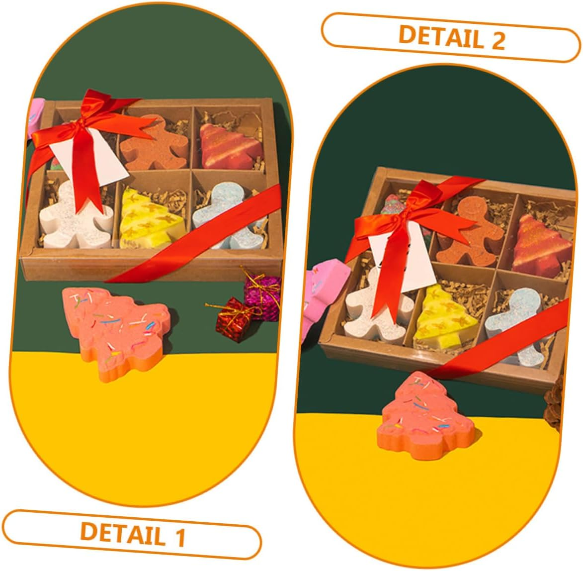 NULYLU 6Pcs Gingerbread Man Bath Salt Christmas Themed Aromatherapy Bathing for Boys and Girls Rich Foaming Shower Salt for Relaxing and Foot Soaks image number 3