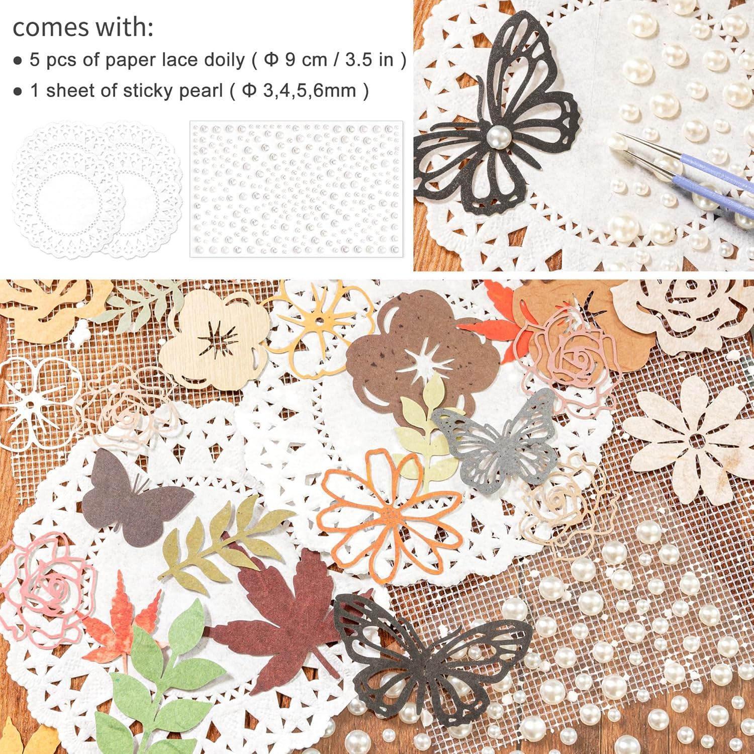 6 Packs Scrapbook Paper Cutouts Colorful Decoupage Paper Die-Cut Flower Petals, Leaf, Butterfly & Maple Shapes for Card Making, Journaling, Planner Gift Wrapping Collaging Crafting (Lila) image number 1