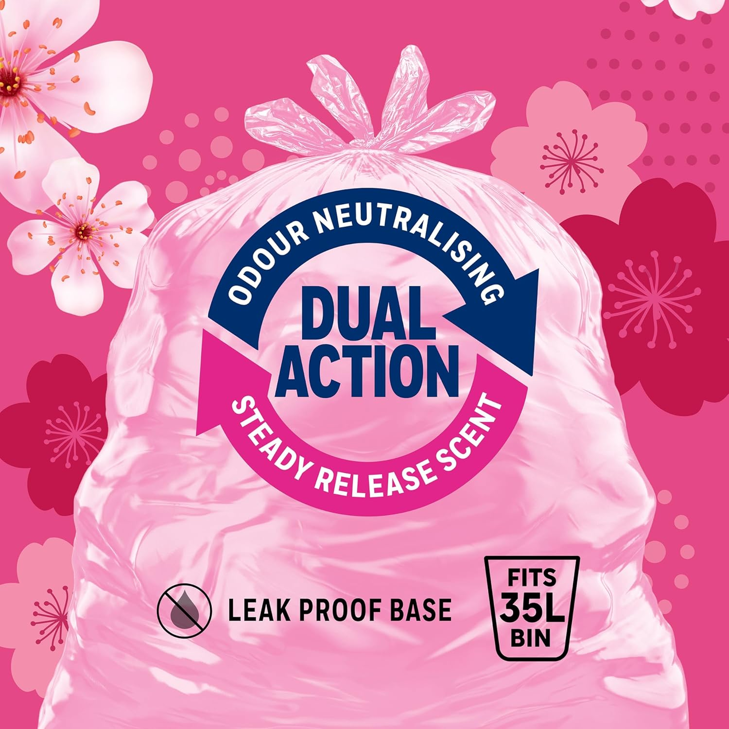 GLAD Aromatics Kitchen Tidy Bags, Cherry Blossom, Fits Large 35L Bins (Pack of 20) image number 2