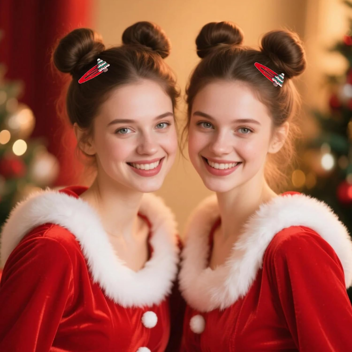 Pack of 10 Hair Clips Girls Christmas Hair Accessories Hair Clip Children Christmas with Christmas Tree Santa Antlers Hair Accessories for Children Girls Women Ladies Gifts