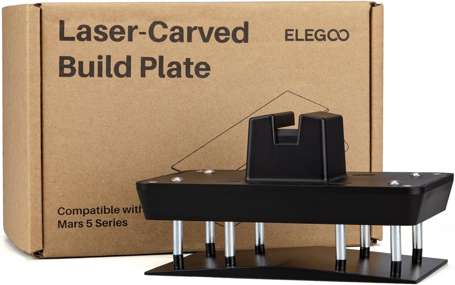ELEGOO Building Plate for Resin 3D Printer ELEGOO Mars 5 and Mars 5 Ultra, Built-In Leveling Mechanisms, Laser-Engraved Surface, Made of Aluminum Alloy image number 1