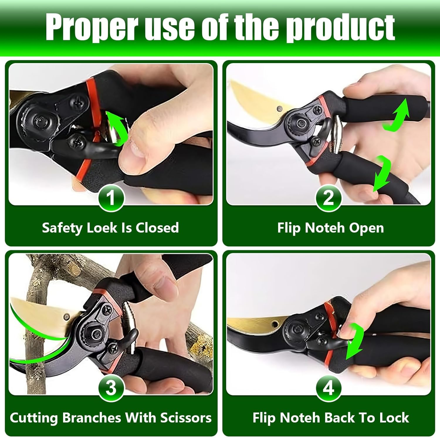 Bypass Pruning Shears, 8.2" Labor Saving Garden Pruning Shears, Alloy Steel Hand Pruners for Garden Deadheading, Trimming, Shaping image number 4
