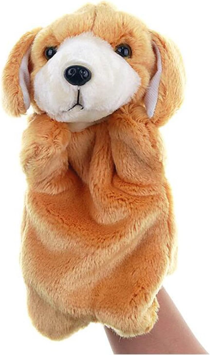 Plush Puppets Dog Puppy Stuffed Animal Toys for Imaginative Pretend Play Storytelling (White)