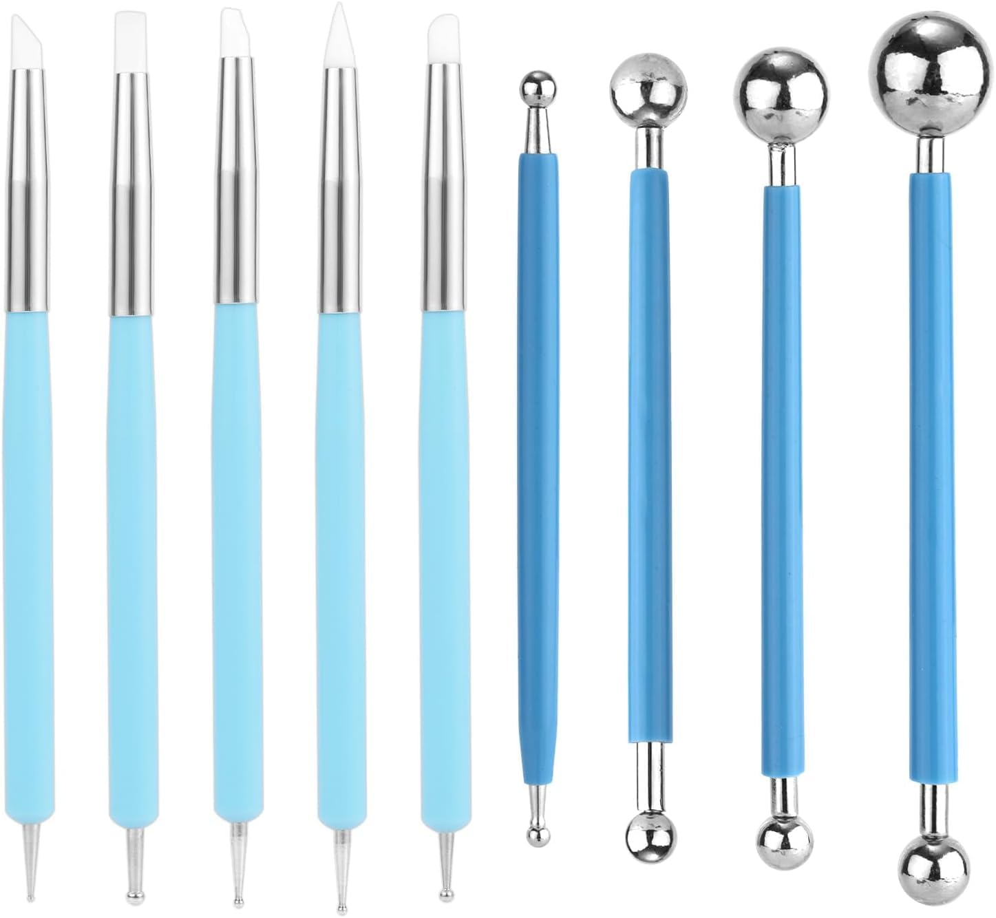 Ceramic Clay Ball Stylus Dot Painting Tool, 9Pcs Pottery Clay Sculpting Tool Ball Stylus Dotting Tool,Ball Stylus Dotting Tools Polymer Clay Tool,Metal Ball Stylus Clay Ceramics Pottery Sculpting Tool image number 4