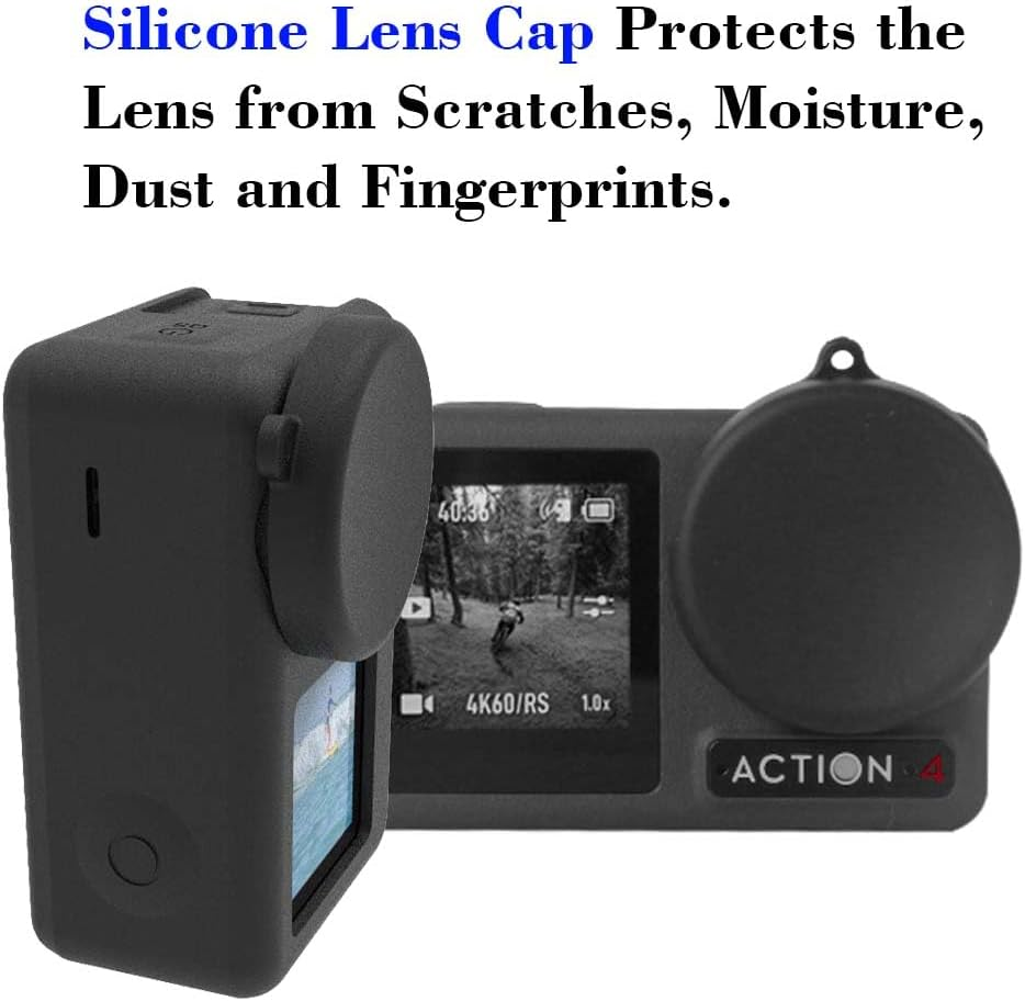 ULBTER Screen Protector for DJI OSMO Action 4 Camera + Silicone Lens Cap Cover, 0.3Mm 9H Hardness Tempered Glass Protector, Anti-Scrach Anti-Fingerprint Anti-Bubble [2+6 Pieces] image number 6