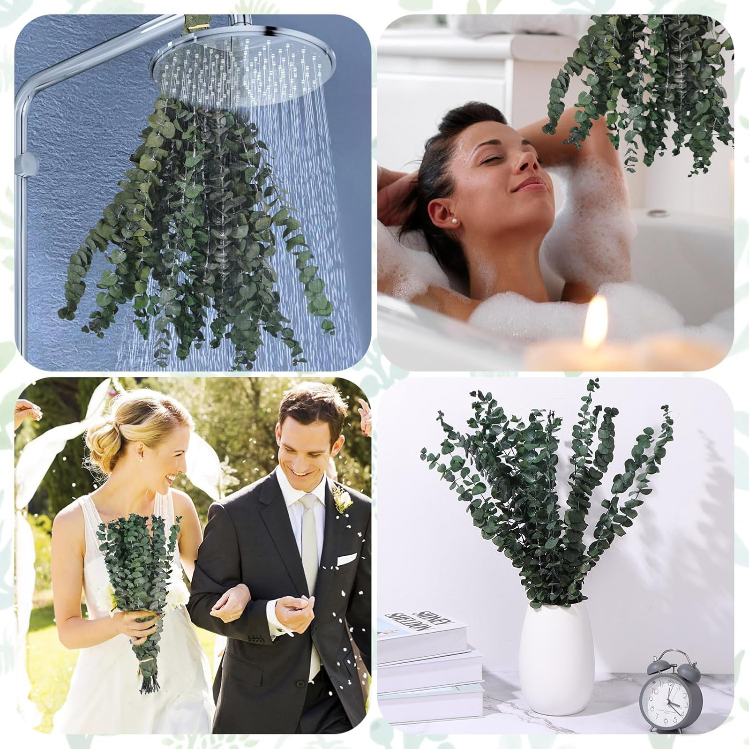 20/10Pcs Dried Eucalyptus Bundle for Shower Hanging Eucalyptus Lavender Bouquet Natural Preserved Eucalyptus Leaves Fragrance Bouquet Hanging Decoration for Bathroom Wedding (Style 1) image number 3