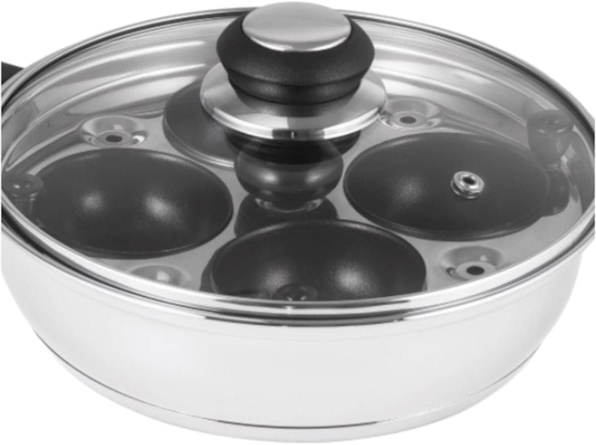 Avanti Poacher Pan with Non Stick Cups for 4 Egg 6.0X20.0X20.0 Centimeters Silver image number 1