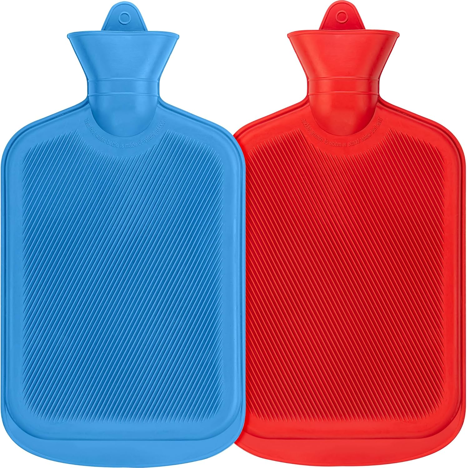 Steadmax Hot Water Bottle, Natural Rubber -BPA FREE- Durable Hot Water Bag for Hot Compress and Heat Therapy, Random Colors (2 Pack) image number 4