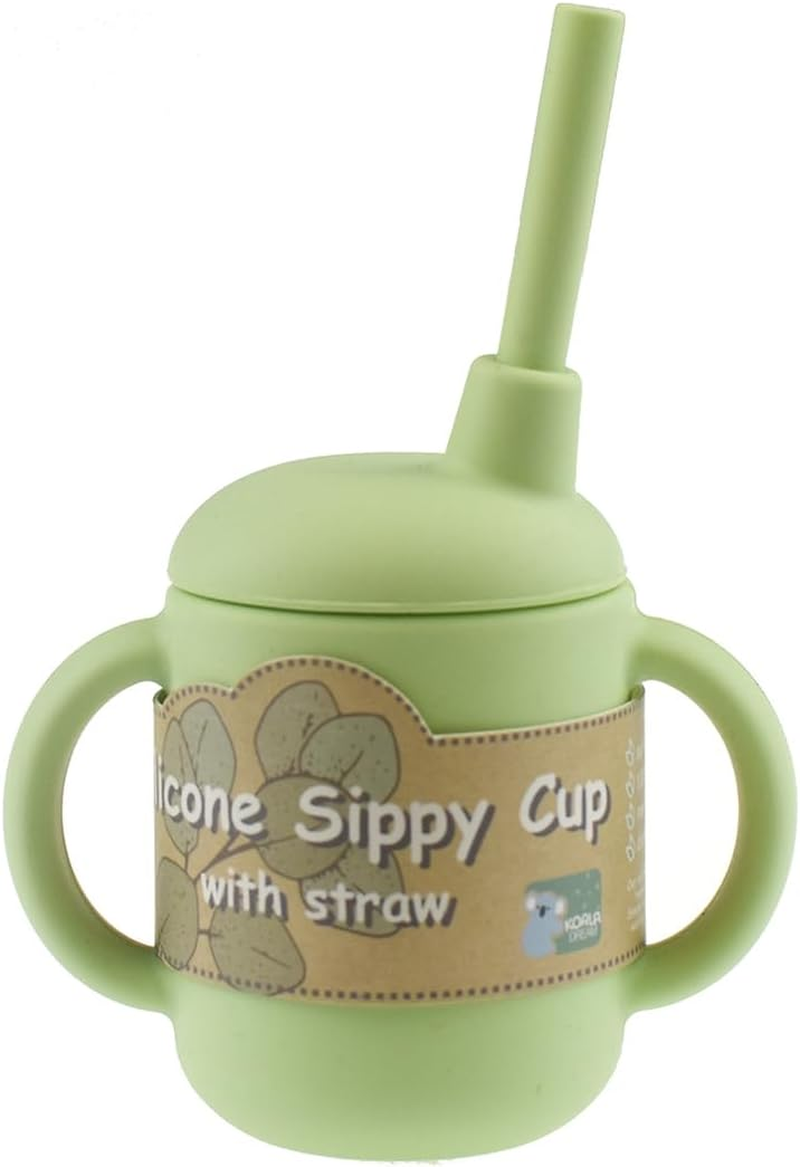 Koala Dream Silicone Sippy Cup with Straw - Green | Bpa-Free, Spill-Proof, Easy to Clean, Toddler Cup image number 1