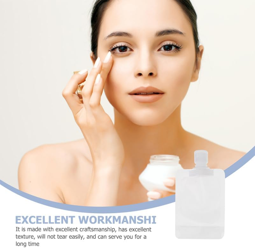 FRCOLOR 1Set Travel Refillable Squeeze Pouches Portable Fluid Packing Bags for Toiletries Leakproof Lotion Pouches with Funnels Labels for Outdoor Travel image number 5