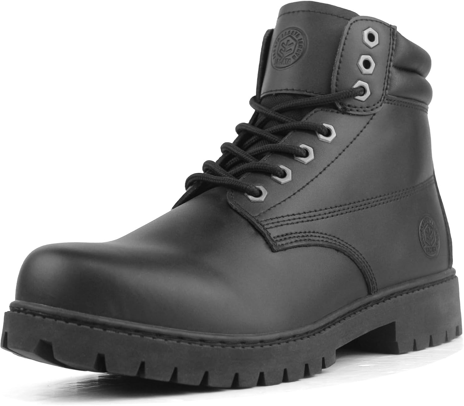 Jacata Men'S Water Resistant Leather Work Boot Rubber Sole Construction Oil Resistant Utility Industrial Boots