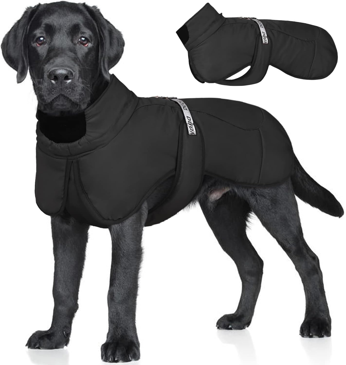 ROZKITCH Extra Warm Dog Coat Reflective Adjustable Dog Jacket Dog Winter Coat with Buckle Fleece Turtleneck Dog Jacket for Cold Weather Soft Winter Coat for Small Medium Extra Large Dogs