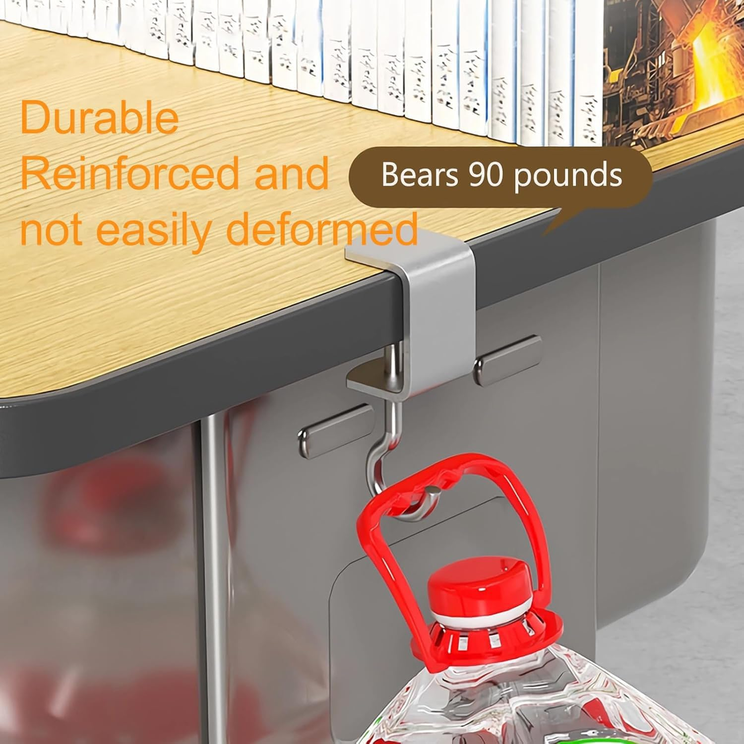 Shengsenfu Adjustable Desk Hooks for Table Metal Bag Holder & Purse Hook under Desk Clamp Hanger for Handbag Backpack Headphone Hat - No Drill Space Saving Hook for Desk Dorm Portable & Sturdy Design image number 1