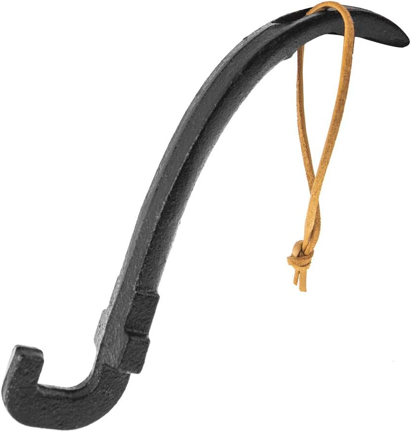 Ajinteby Grill Grate Lifter Cast Iron Universal Cooking Grid Lifter for Most Charcoal, Gas Grills BGE and Kamado Grills, Cast Iron Grate Lifter image number 3